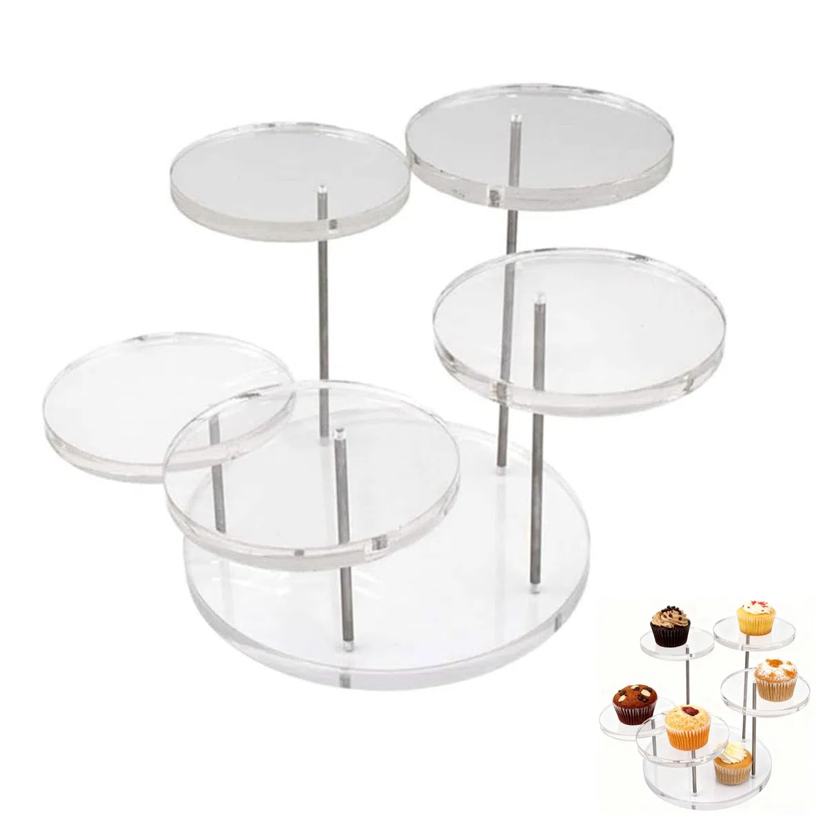 Supporti Rotondi In Acrilico per Cupcake di Alta Qualità, Espositore Profumi, Espositore in Acrilico Smerigliato, Figure Pop Ripiano, Dessert Cosmetici e Artigianato, per Rossetto, Collezionismo