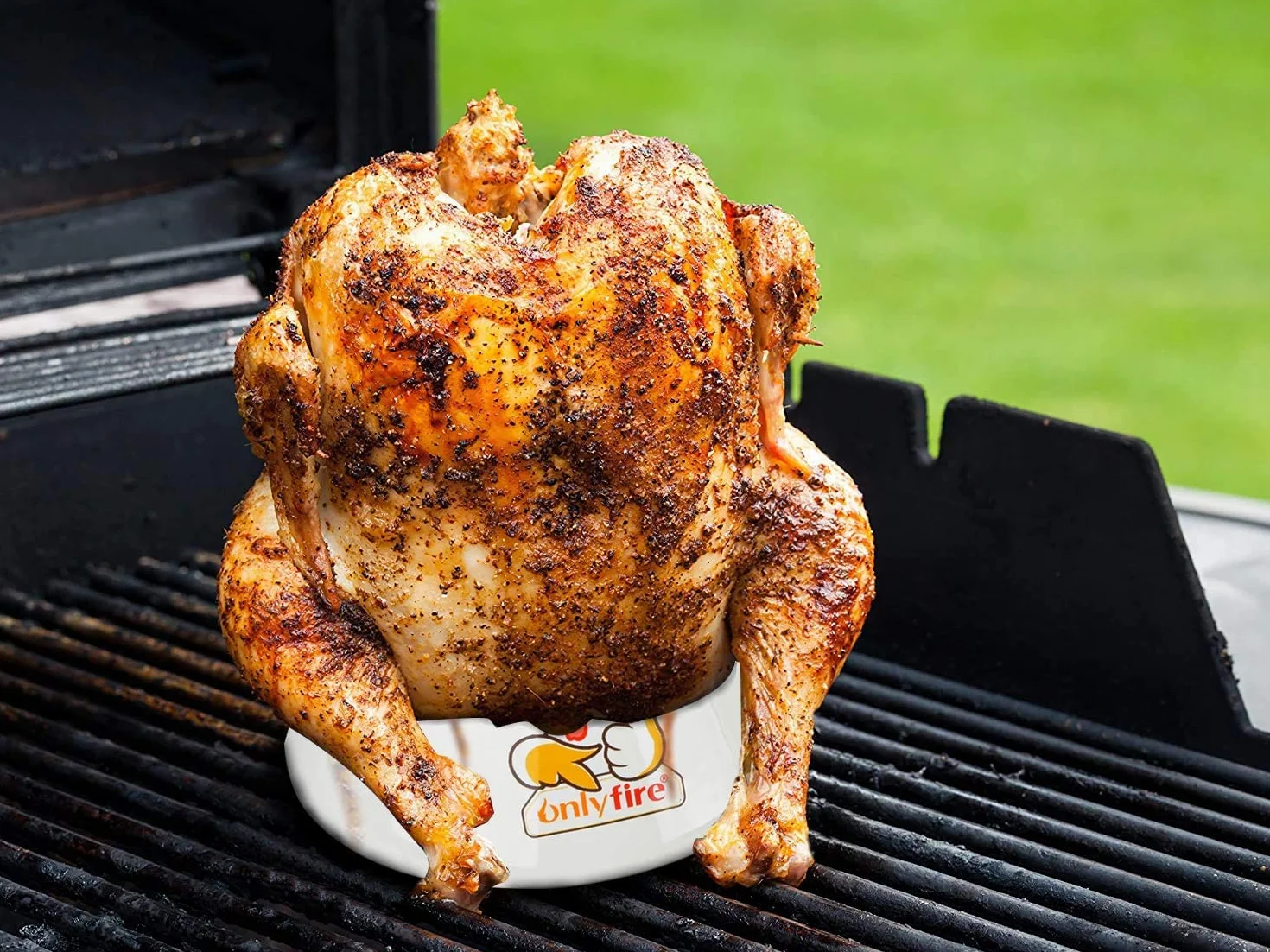 onlyfire Roaster Rack per Pollo in Ceramica,Adatto per Cucinare Pollo alla Birra,per Griglia, Forno o Affumicatori