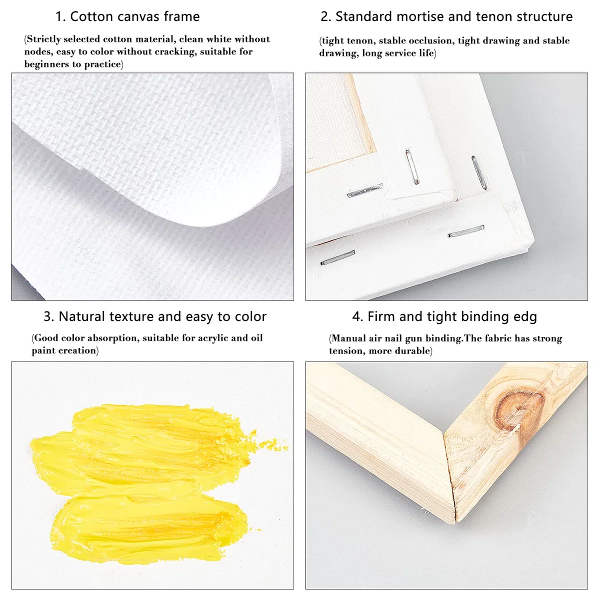 NBEADS Mini Tela, 6 Pezzi Mini Pannello da 10x10 cm 280GSM 100% Cotone Senza Acidi Tavola da Disegno per La Decorazione Artistica E Regali Artigianali Fai-da-Te