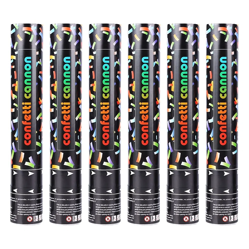 Cannoni Spara Coriandoli, 6 Pezzi Spara Coriandoli Matrimonio, 30cm Coriandoli Biodegradabili, Spara Coriandoli Laurea, Sparacoriandoli per Matrimonio, Compleanni, Celebrazioni, Laurea (Colore)
