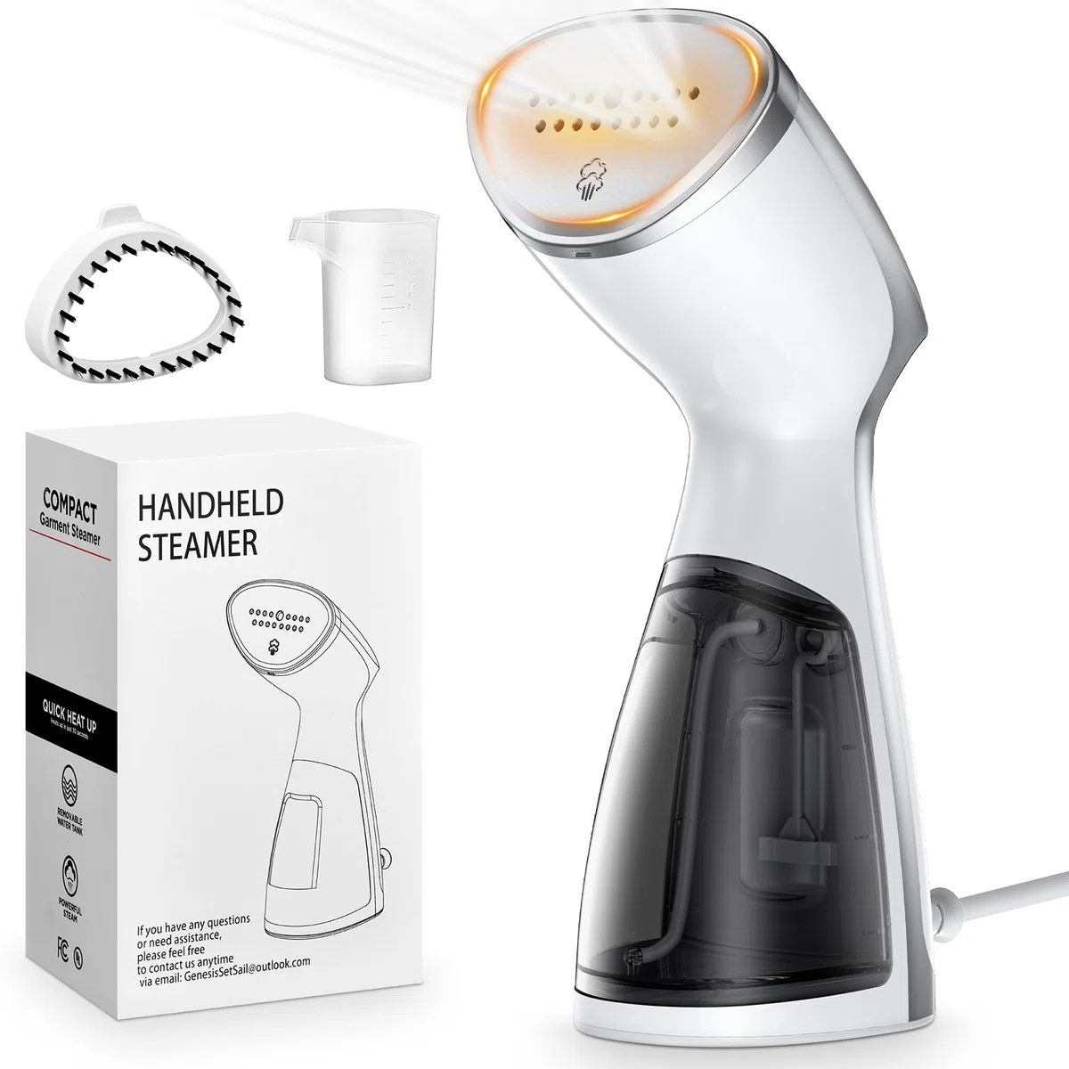1000W Ferro da Stiro, Ferro Da Stiro Verticale e Orizzontale, 14-18g/min Stiratole Verticale Portatile, Serbatoio Acqua 150ml e 1 Spazzola Tessuti, Riscaldamento Rapido 20s, per I Viaggi E La Casa