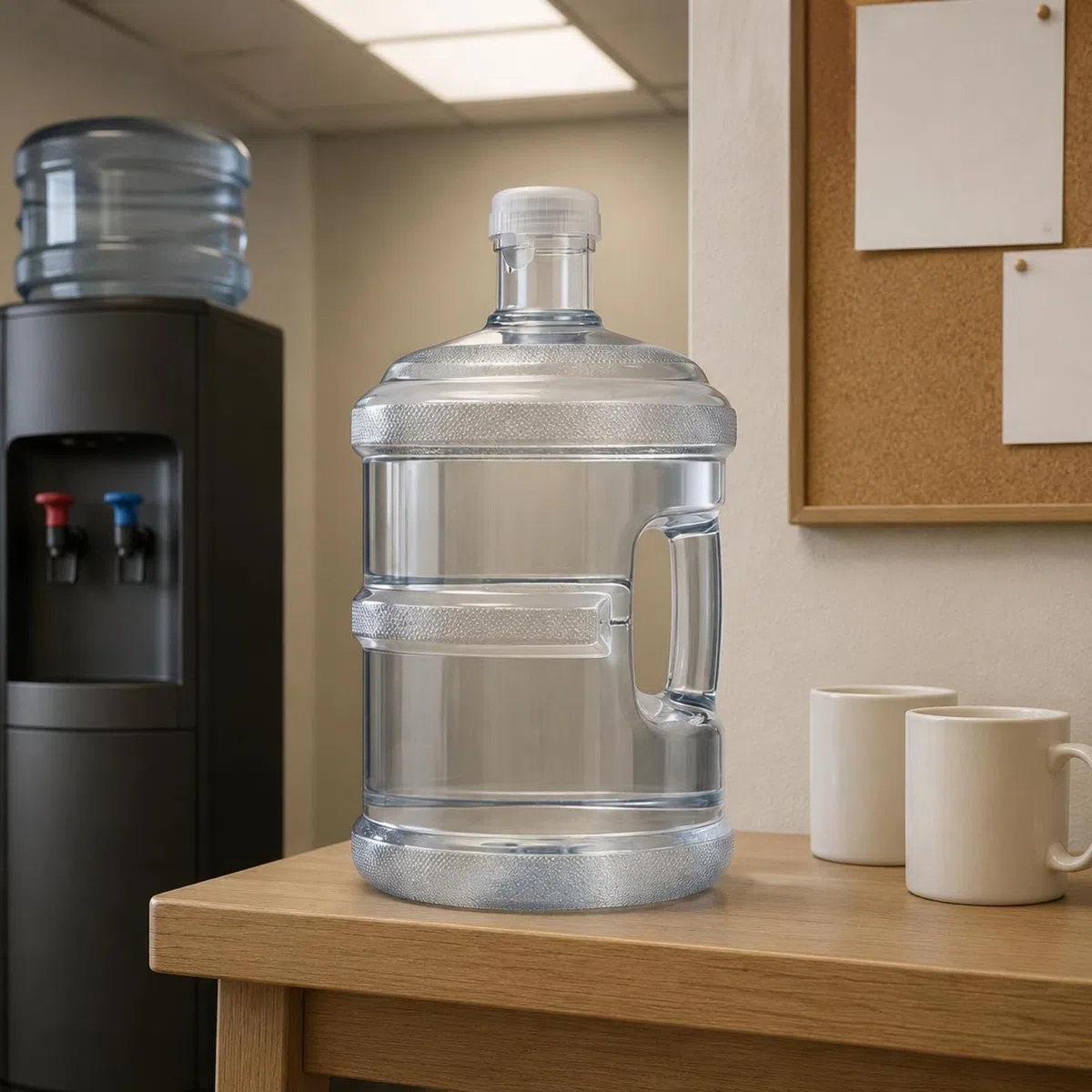 Bottiglia Acqua in PC Plastica Ispessita Tanica Acqua con Manico Portatile Bottiglione Trasparente con Tappo per Casa, Ufficio, 11.3 Litri