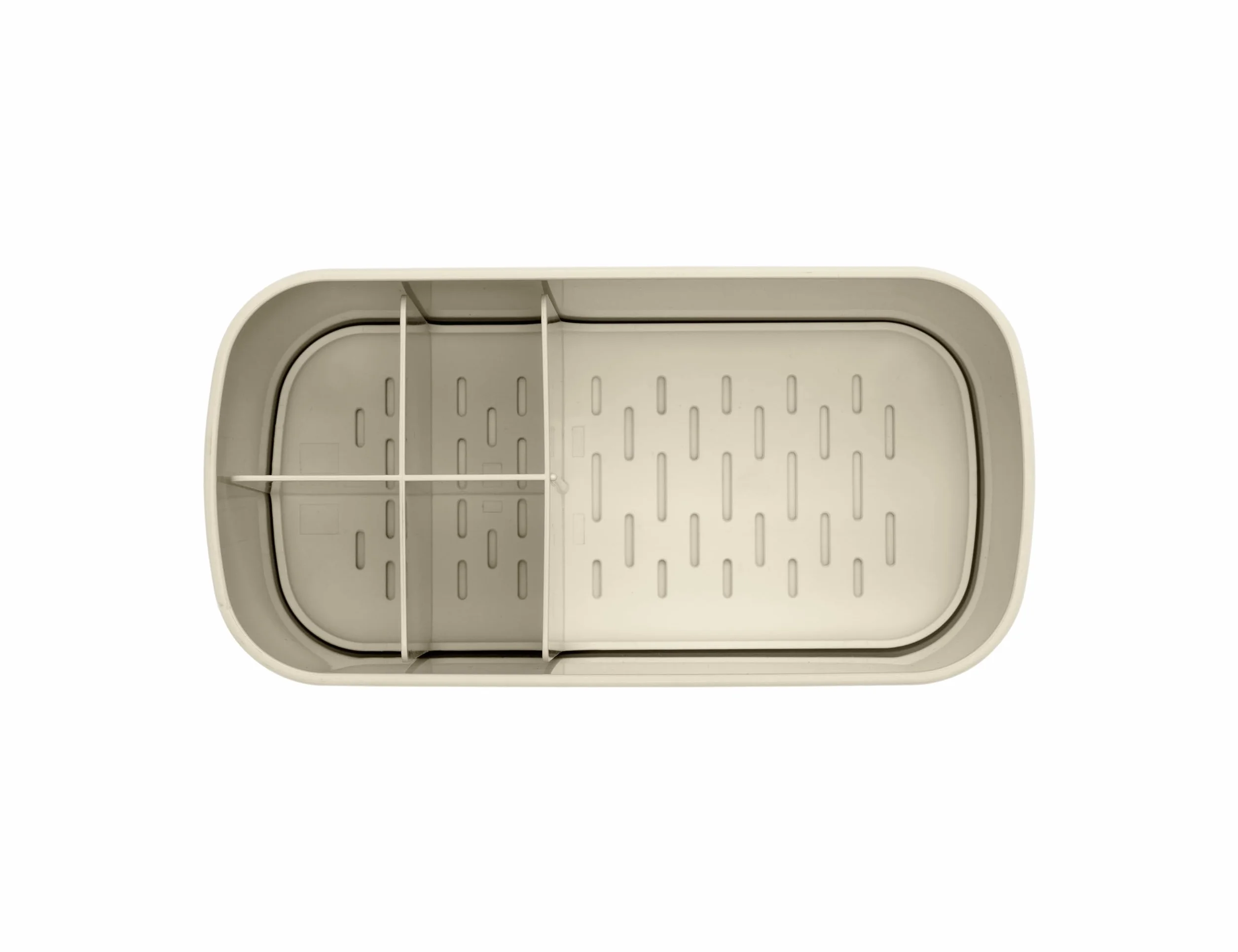 Brabantia - ReNew Portaoggetti da Lavabo - Organizzatore per Lavandino - Adatto come Portaspazzolino - Base Antigraffio - Facile da Pulire - Resistente alla Corrosione - Soft Beige - 20 x 10 x 11 cm