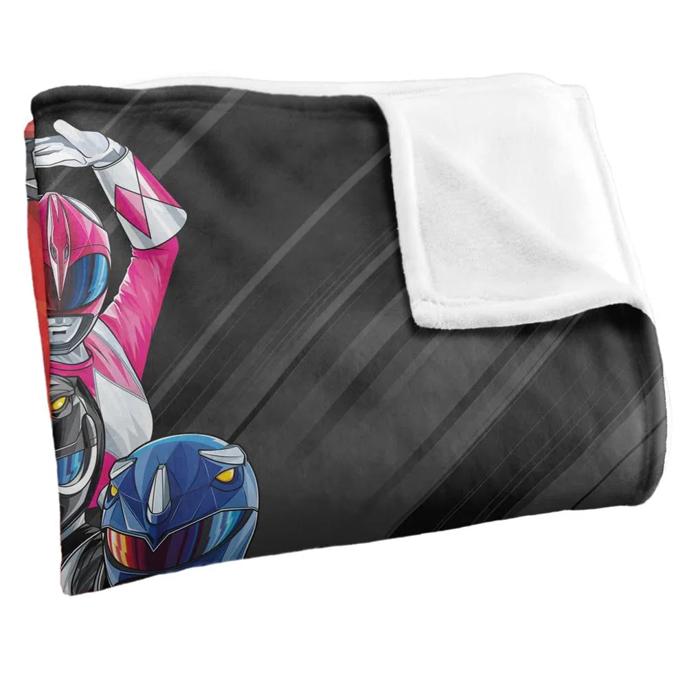 LOGOVISION Power Rangers Ranger Stack Coperta super morbida al tatto setoso – 152 x 127 cm