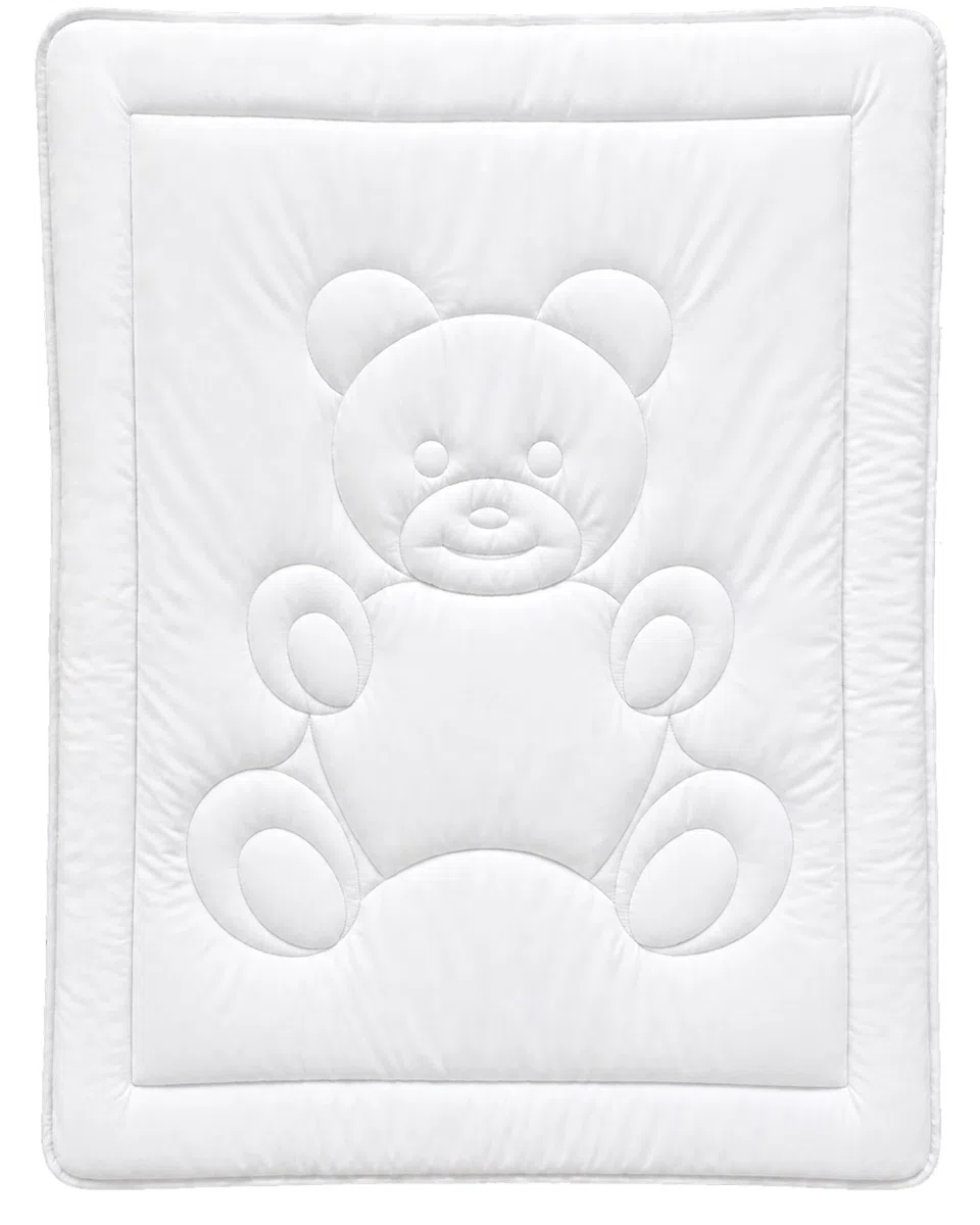 KiGATEX Piumino per bambini e neonati - Piumino certificato - Adatto a chi soffre di allergie - 100 x 135 cm (100 x 135 cm, Piumino orso)