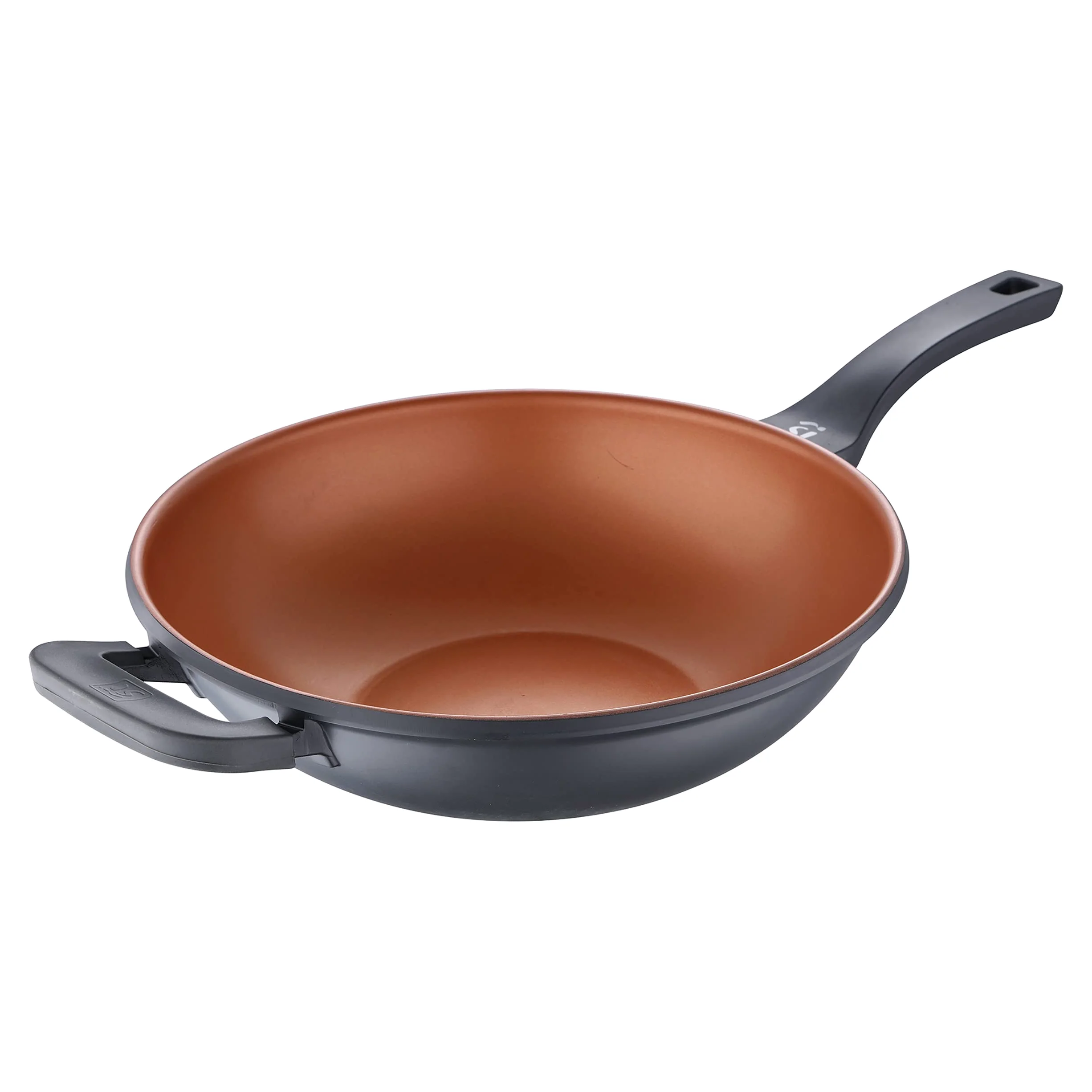 SAN IGNACIO Bronze | Wok 32cm | Antiaderente | Fabbricata in Alluminio Pressofuso | Con Manico Soft Touch | Adatta a Ogni Tipo di Piano Cottura