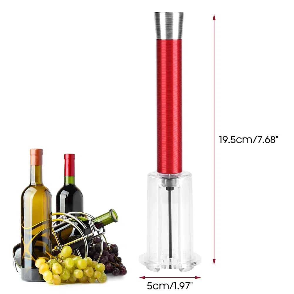 Cavatappi per vino ad aria compressa (nero/rosso). rosso in Alluminio, Idea Compleanno San