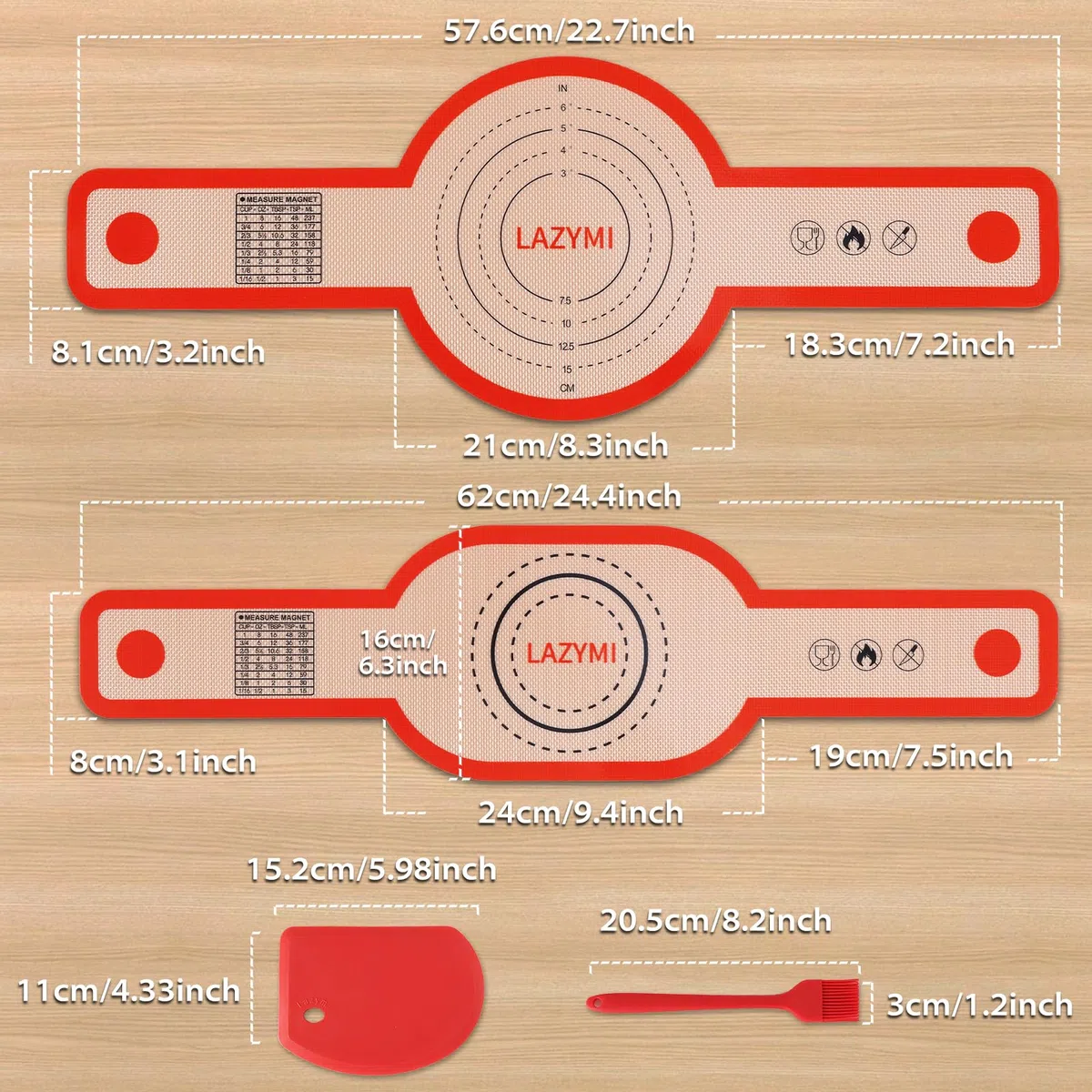 2 gomitoli in silicone per forno olandese, rosso
