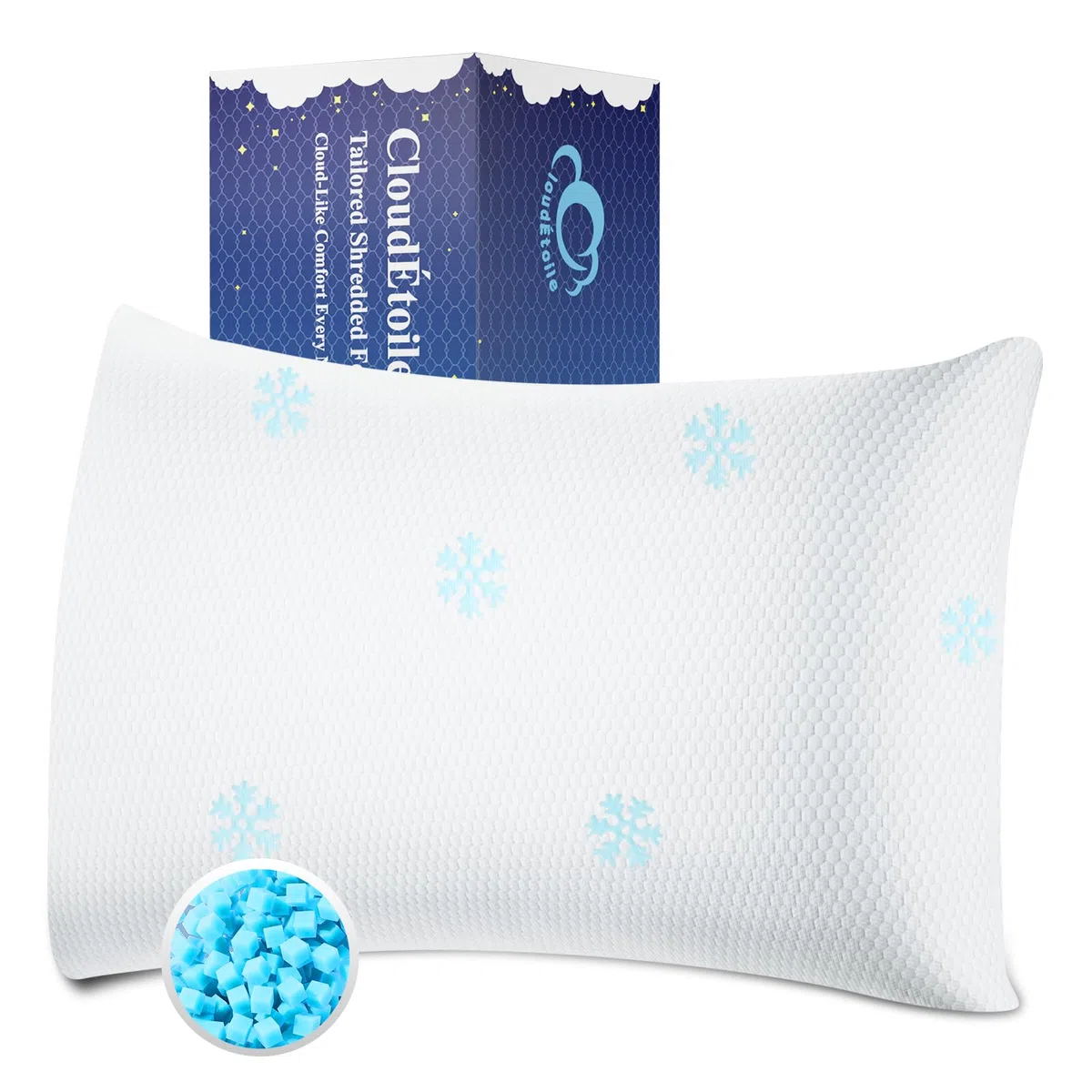 Cuscino Cervicale Memory Foam - Regolabile Cuscino Ortopedico con Schiuma Frantumata per Dormire, Supporto Ergonomico Guanciale Letto Anti Dolore e Antirussamento, Federa Lavabile 60x40 cm