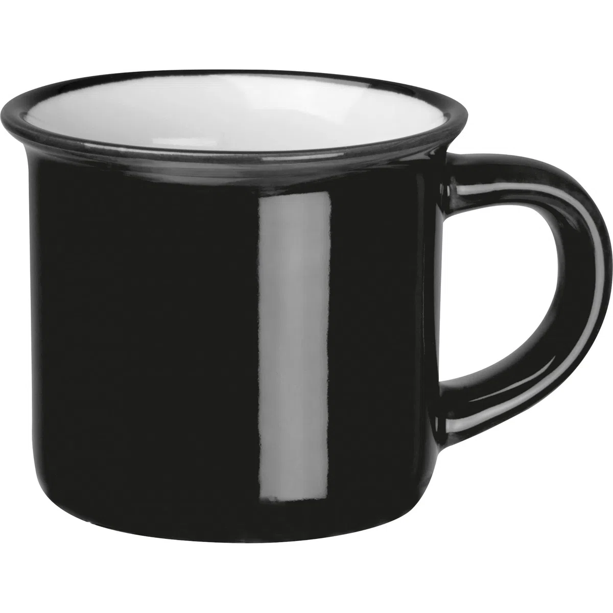 Set di 4 tazze da espresso in ceramica dal look retrò vintage da 60 ml con aspetto nostalgico (nero (4))
