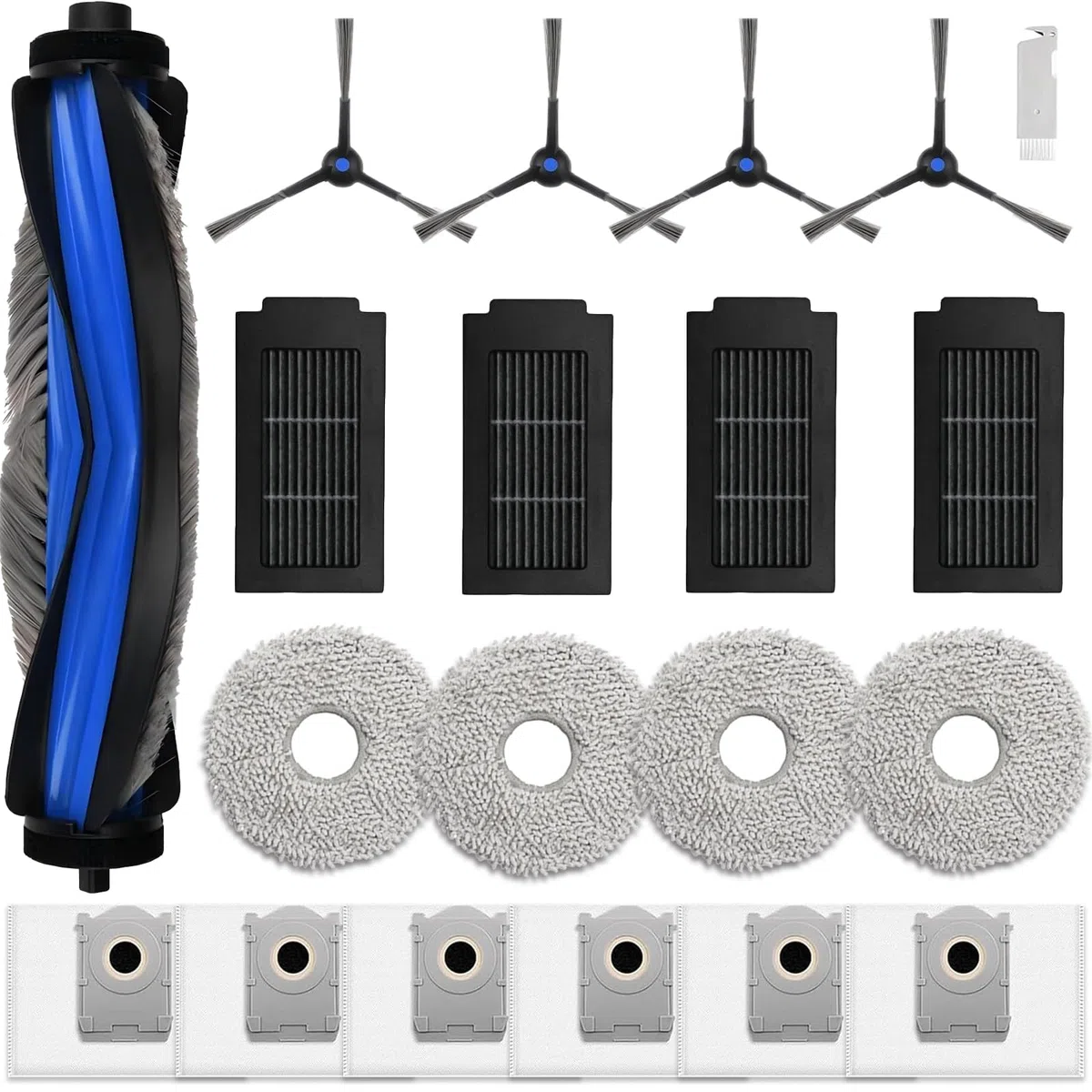 Accessori per ECOVACS DEEBOT T50 Pro Omni/ T50 Omni/ T50 PRO OMNI Gen2 Robot aspirapolvere, 1 spazzola principale, 4 filtri, 4 panni, 6 sacchetti, 4 spazzole laterali.