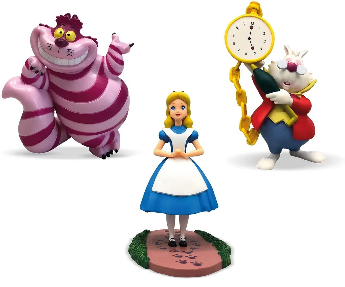 Set di figure da gioco Bullyworld Alice nel paese delle meraviglie con Alice, Stregatto e il Bianconiglio