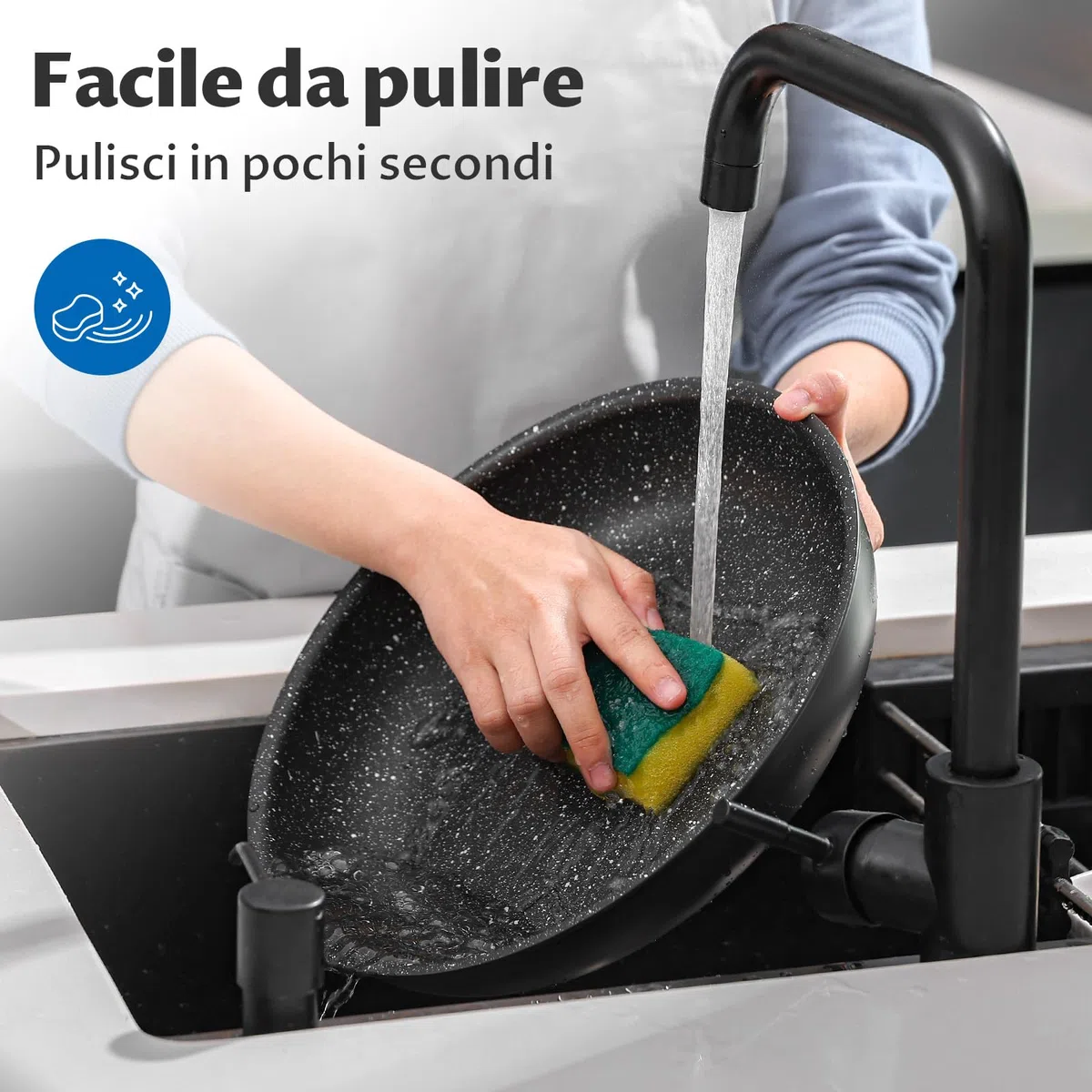 BEZIA Set di Pentole 10 Pezzi, Set Pentole e Padelle con Manico Removibile, Pentole Antiaderente, Impilabile per Camper, Prive Di Sostanze Tossiche, Senza PFOA, Compatibile con Induzione e Gas/Forno