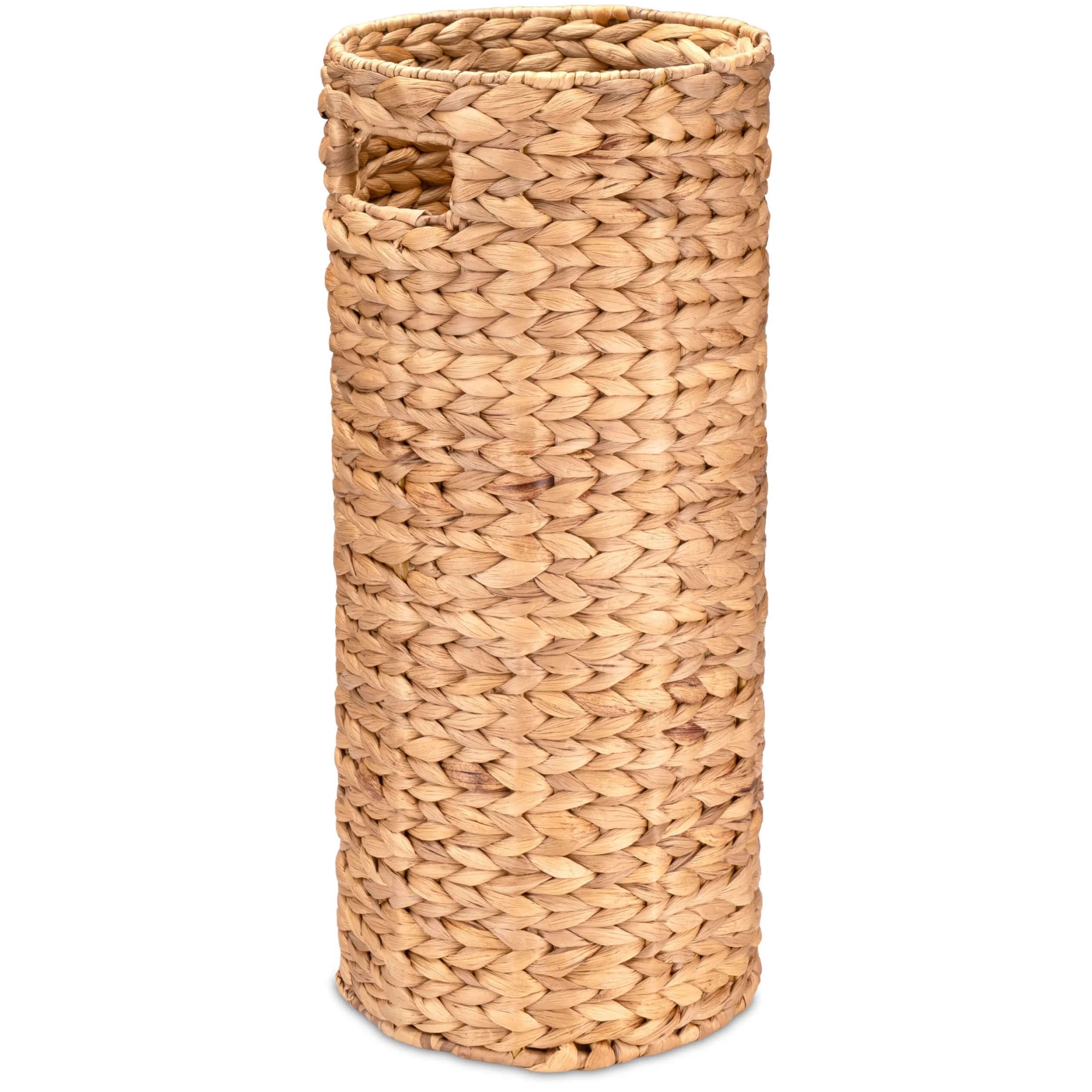 Decorasian Portaombrelli alto in giacinto d'acqua effetto rattan, portaombrelli, Ø 22 cm, altezza 50 cm, naturale, per corridoio e guardaroba, carta da regalo e rotoli di poster