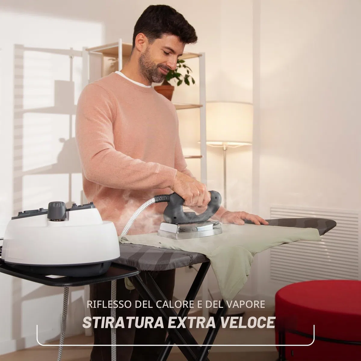 Vileda, Asse da Stiro Total Reflect Ultimate, Stiratura ExtraVeloce, ExtraRobusto, Superficie Ampia, Altezza Regolabile, Poggiaferro XXL, Facile da Chiudere, Sicuro da Trasportare, Salvaspazio