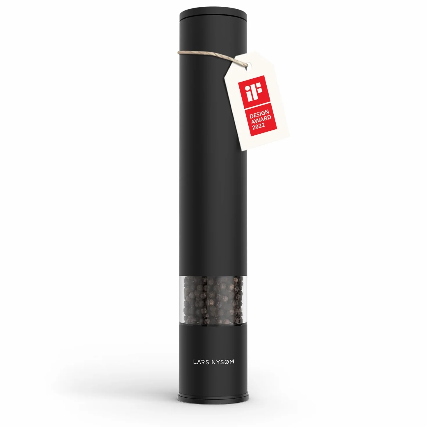 LARS NYSØM Macina sale e pepe manuale grande (28,8 cm) con macina in ceramica regolabile da grossolana a fine I Design per triturare spezie (Carbon Black)