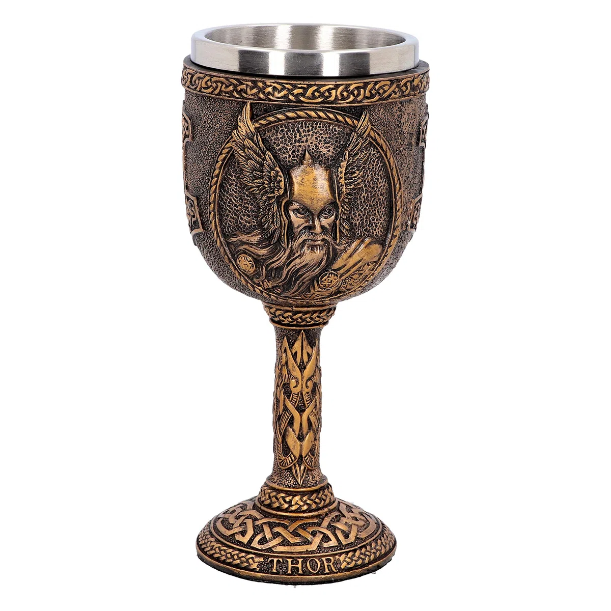 Nemesis Now D4719P9 - Calice Thor, 17 cm, in resina con acciaio INOX