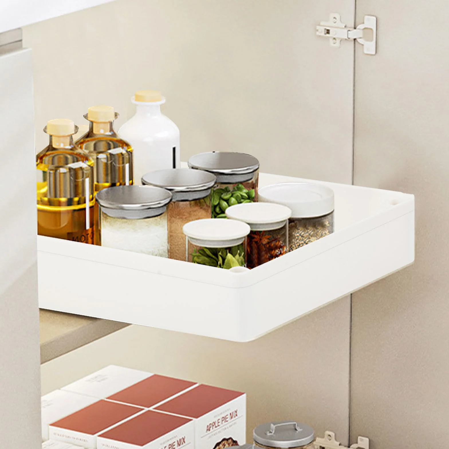 Cassetto Telescopico - Cassetto Scorrevole Estensibile Estraibile - Cassetti Estraibili Per Cucina per Organizzare la Base della Cucina, Dispensa, Bagno - 38 CM L x 18 CM P x 6.5 CM A