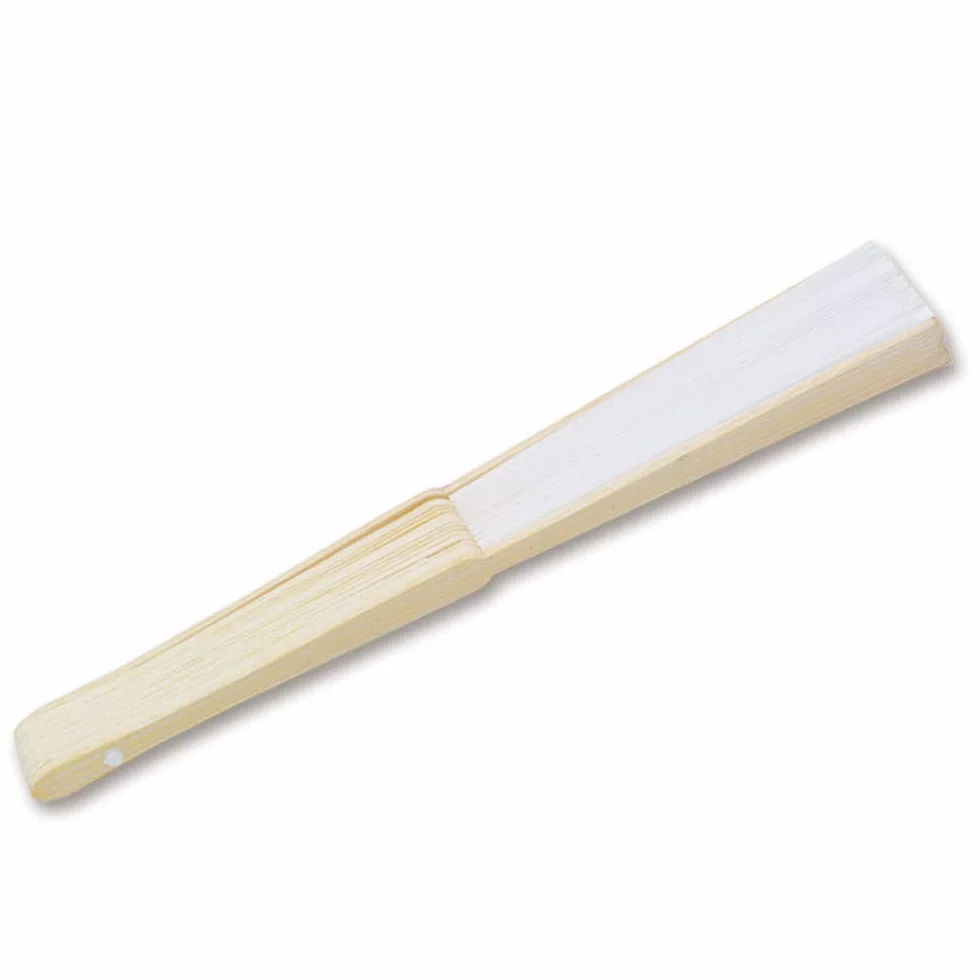 OLILLY - 50 x Ventagli di carta Bianca e Bambù per Matrimoni (Bianco, 50 ventagli)