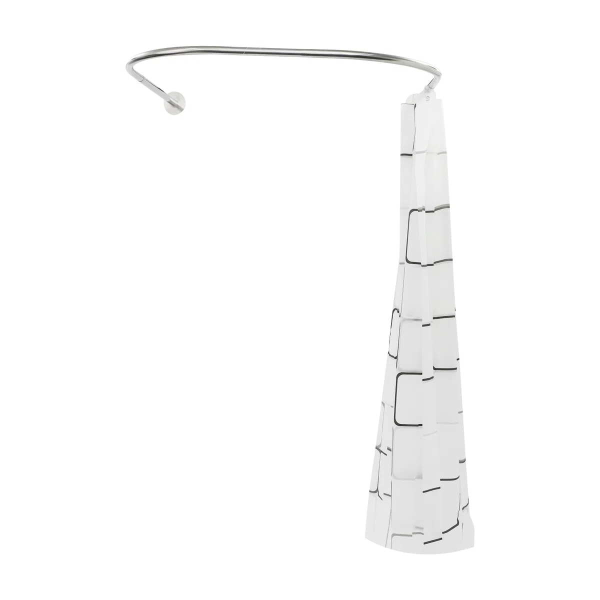 Asta per tenda da doccia a forma di U, pieghevole, telescopica, angolo a U, regolabile, asta per tenda da doccia, per bagno, bagno, finestra, balcone