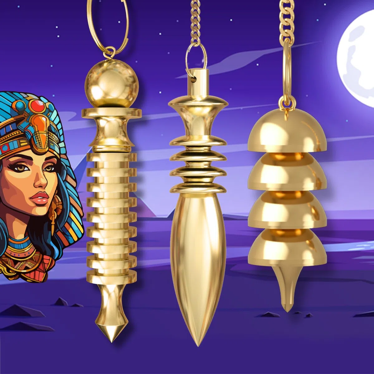 Pendolo Divinatorio Egiziano THOT & Pendolo di Radiestesia ISIS & Pendolino Radioestesia OSIRIS – Confezione unica di 3 Pendoli Egiziani [GARANZIA A VITA]