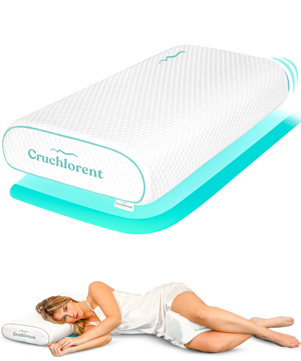Cuscino Cervicale per Dormire Semi-Rigido Ortopedico Regolabile - per chi Dorme di Lato o di Schiena - Dimensioni Standard 70x35 - Supporto Sostenuto Collo - Cuscino Memory Foam - Antirussamento