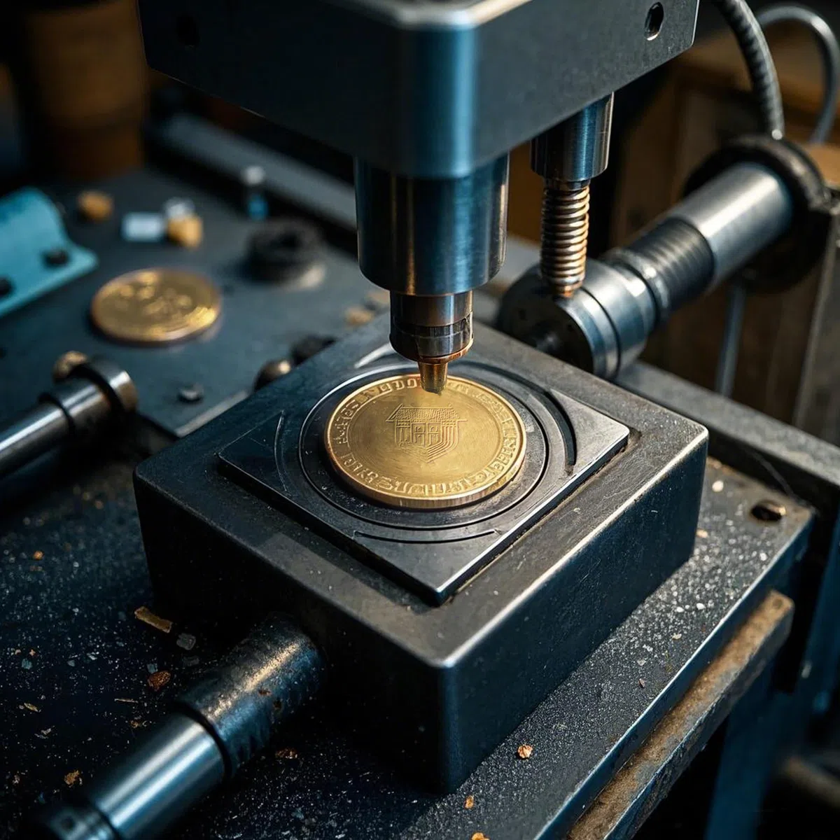 12 Monete Vuote in Rame 40mm Monete Vuote per Incisione con Bordi Filettati per l'incisione Laser con Scatola di Protezione in Acrilico per DIY Stampaggio Matrimoni Collezione Commemorativa