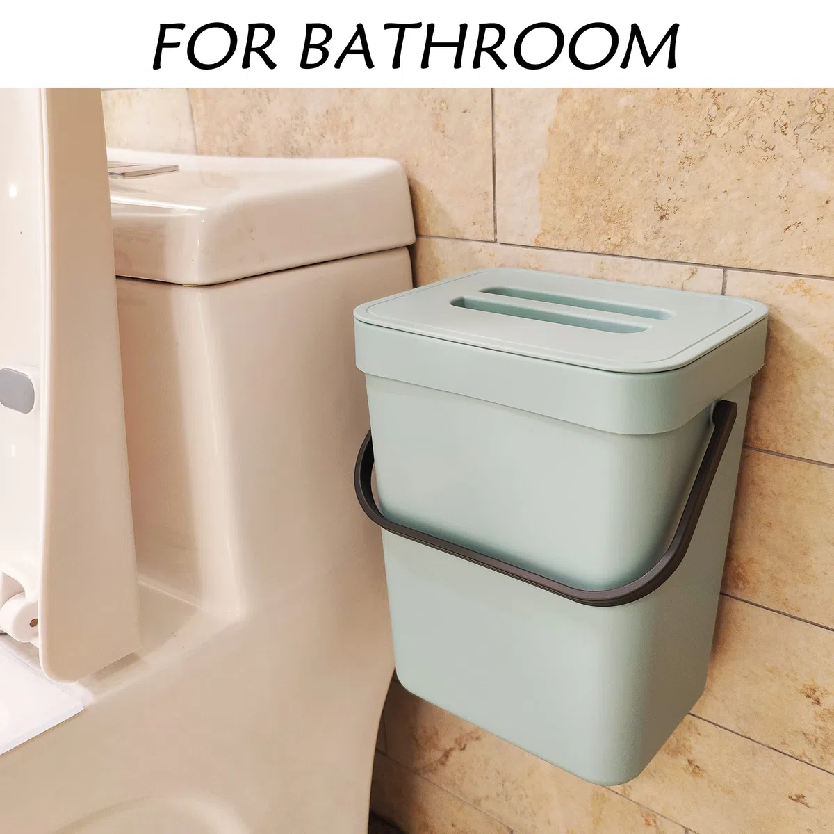stonespace Pattumiera per compost da cucina sigillata, secchio per compost montabile, cestino da appendere per cucina, 5 l, blu