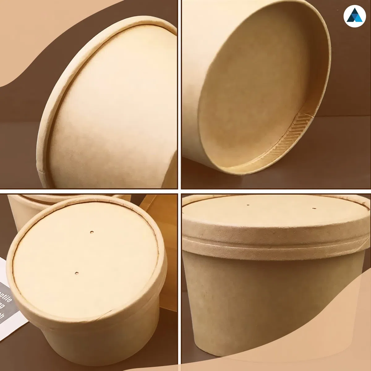 25 contenitori per zuppa da asporto usa e getta in Kraft marrone da 237 ml, con coperchi, bicchieri di carta usa e getta, tubi da asporto per zuppa