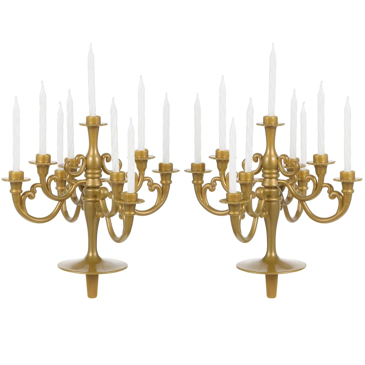 Holibanna Candelabro Portacandele Topper per torta con candele, decorazione per Natale, matrimoni, casa, feste, 2 pezzi