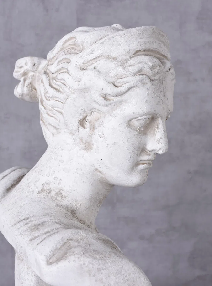Unbekannt Yac032 Palazzo - Busto da donna, in fibra di vetro, effetto marmo, testa da donna, colore: bianco