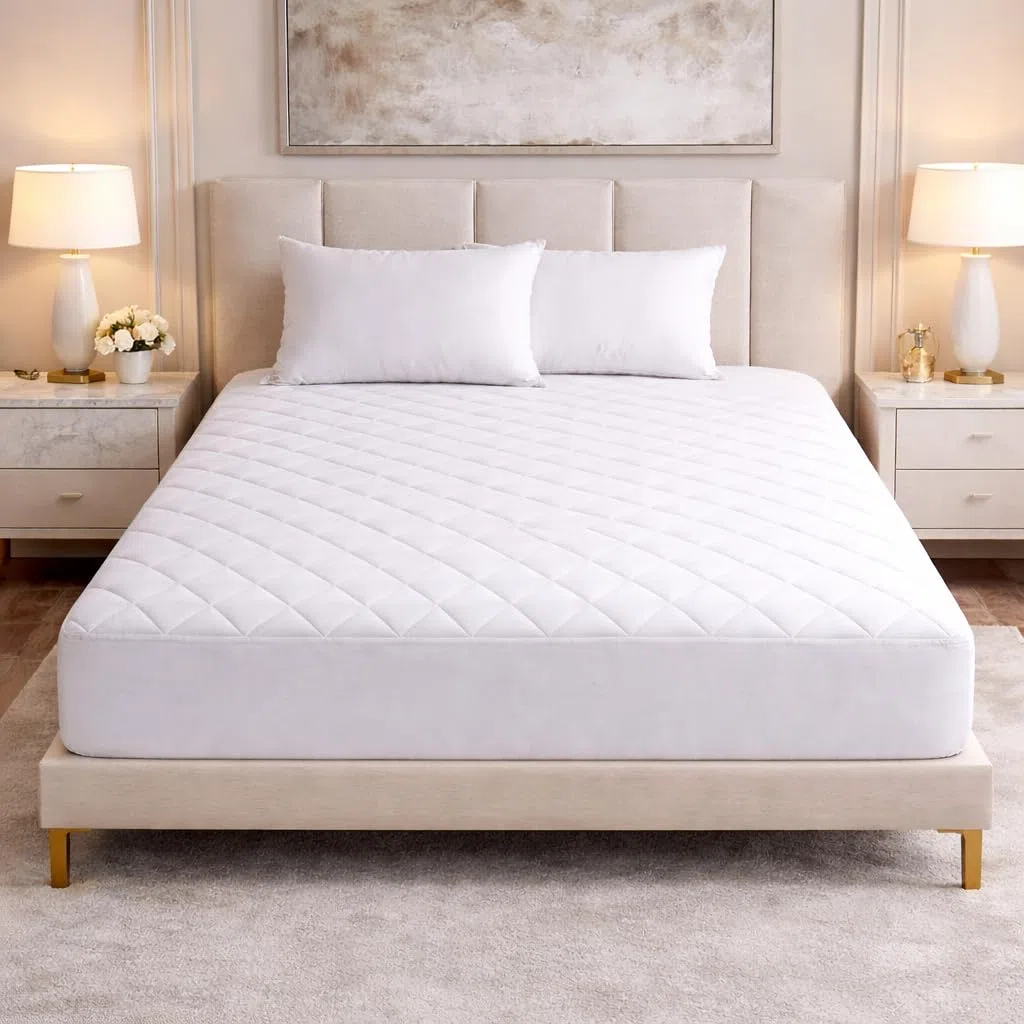 Coprimaterasso trapuntato super king size, imbottitura in microfibra da 110 g/m², ipoallergenico, con angoli profondi, traspirante, si estende fino a 30 cm (super king – 180 x 200 cm)