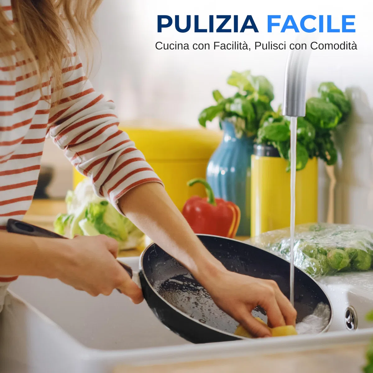 SereneLife Pentole e Padelle Set Cucina 15 Pezzi, Rivestimento Antiaderente Senza PFOA/PFOS, Smalto Resistente al Calore, Manici in Bachelite, Nero