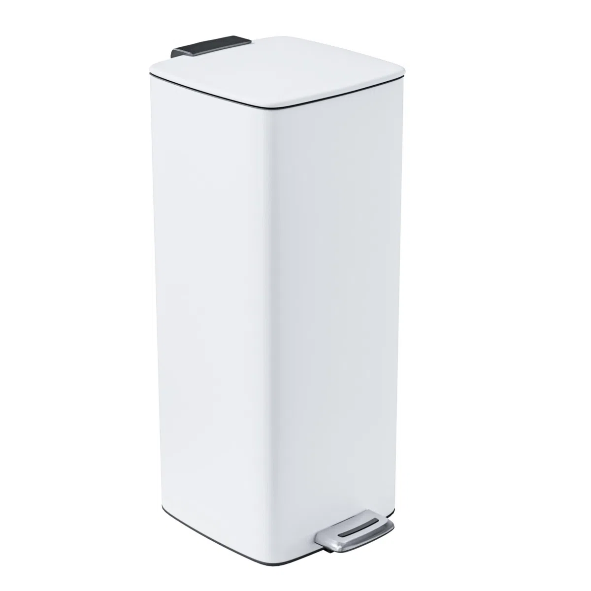 Amig - Pattumiera con pedale 30 litri Mod. Artvin - Colore bianco - Apertura igienica senza mani - 27 x 36 x 65 cm - Acciaio inox laccato - Cestino da cucina con coperchio ermetico