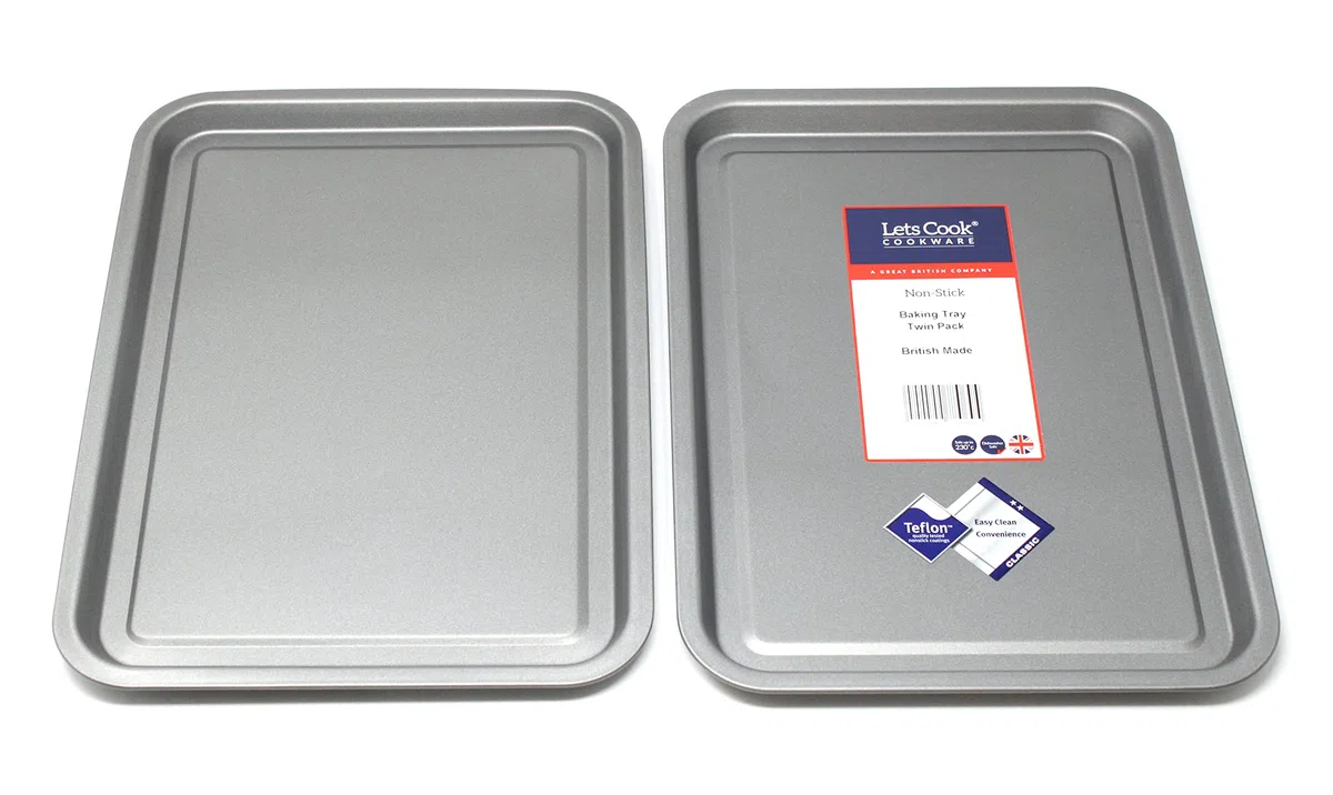 Teglie da forno da 32 cm, confezione doppia (set da 2), Teflon antiaderente, prodotto nel Regno Unito