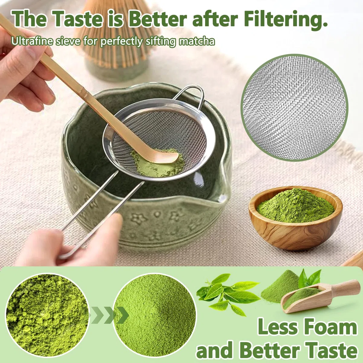8 Pezzi Matcha Kit, Giapponese Matcha Set, Completo Con Frusta-Matchas in Bambù,Cucchiaio Ciotola E Supporto,Ceramica Macha Tea Kit,Per La Preparazione Del Tè Matchas-Gli Amanti Della Cultura