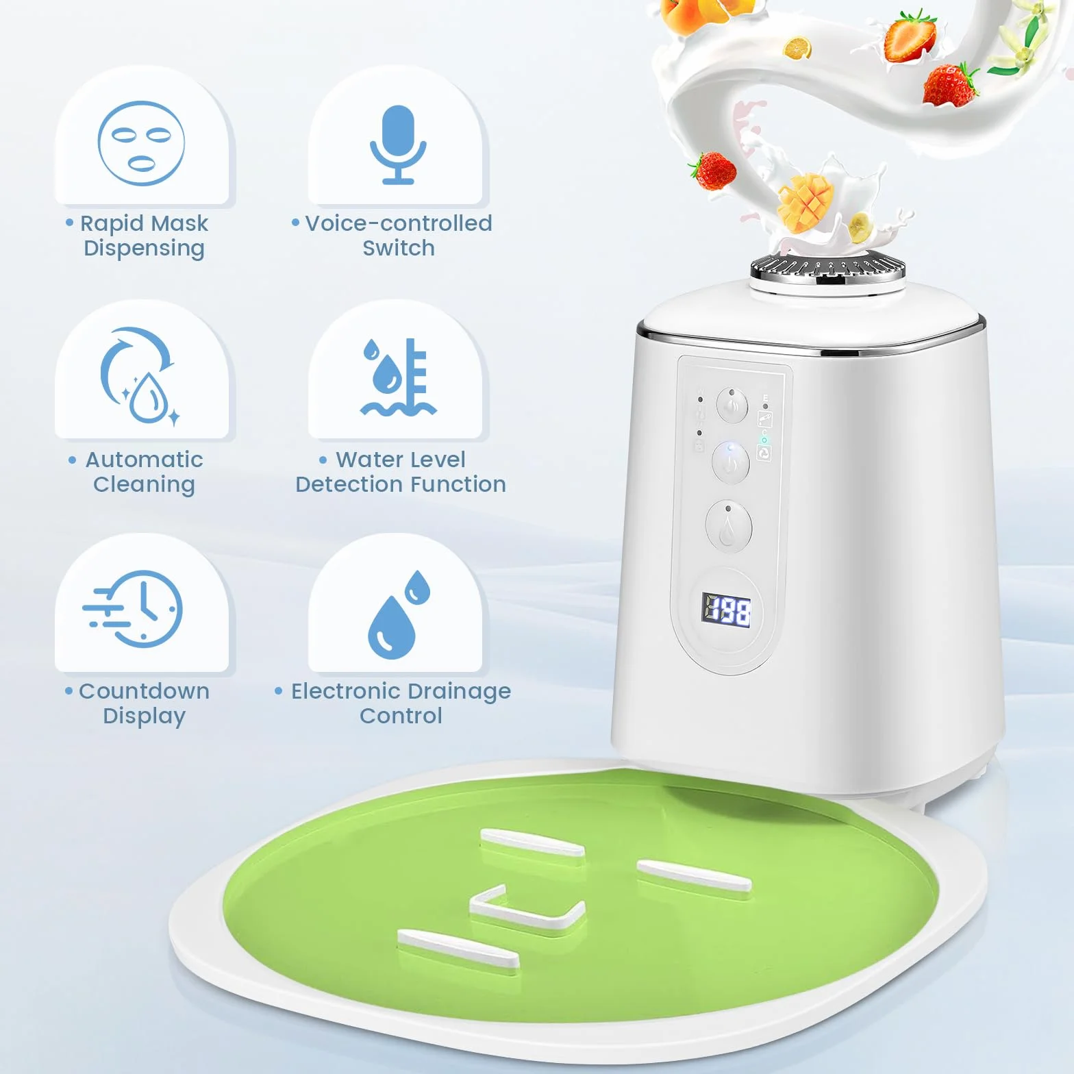 Maschere per il viso, set di maschere per il viso, 32 pezzi, collagene, frutta naturale fai da te, maschere per la vista fai da te, linguaggio intelligente, pulizia automatica
