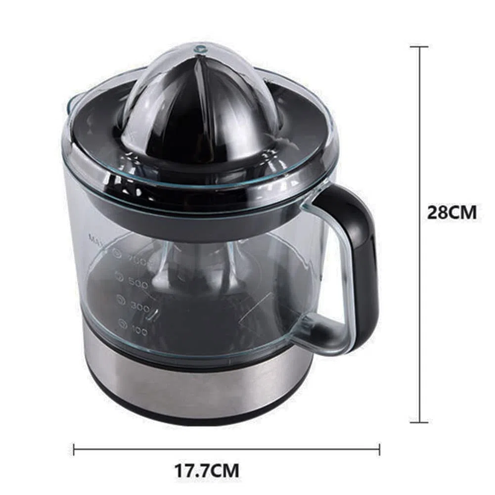Spremiagrumi Elettrico Professionale in Acciaio Inox da 700ml - MOKEKA Alta Resa di Succo, 2 Coni Intercambiabili, Doppia Direzione di Rotazione - Ideale per Arance e Agrumi