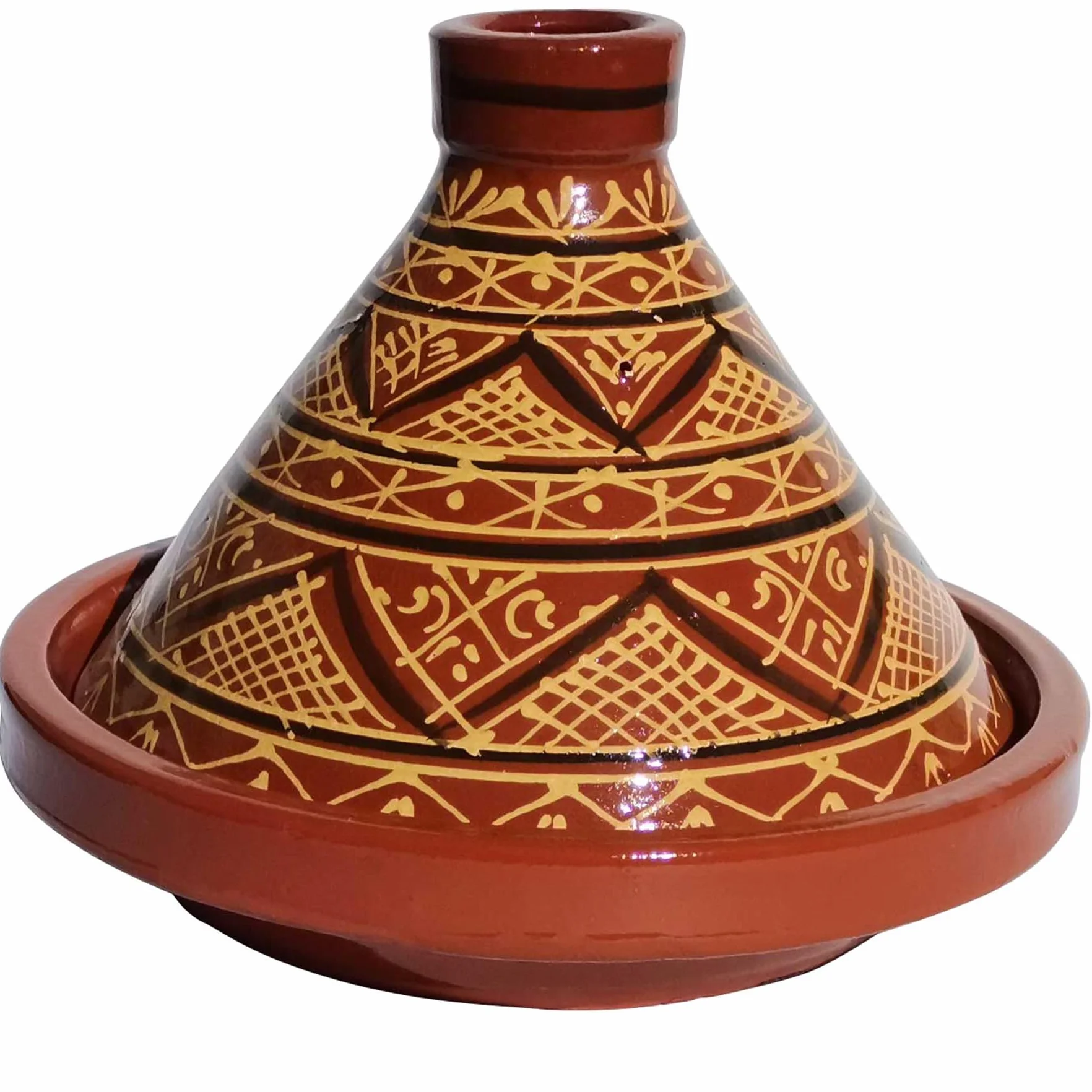 Casa Moro Tajine marocchina Agadir Ø 34 cm smaltata | Cucina fino a 6 persone | Tagina | Pentola da giardino in terracotta Marrakech | MT7071