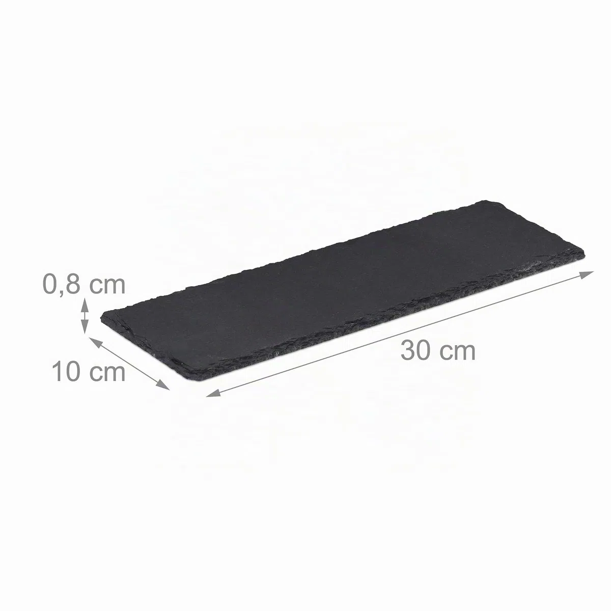 Relaxdays Set da 6 Tavolette in Ardesia, Piatti Spaziosi, da Portata, per Scrivere, 30x10 cm, Antracite