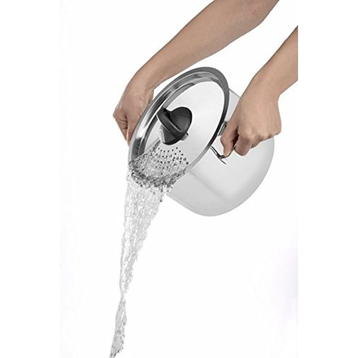 Scolaveloce ø22cm, Made in Italy, Acciaio Inox 18/10, Gas, 3 operazioni con una sola pentola (cuocere, scolare, condire), PFAS free