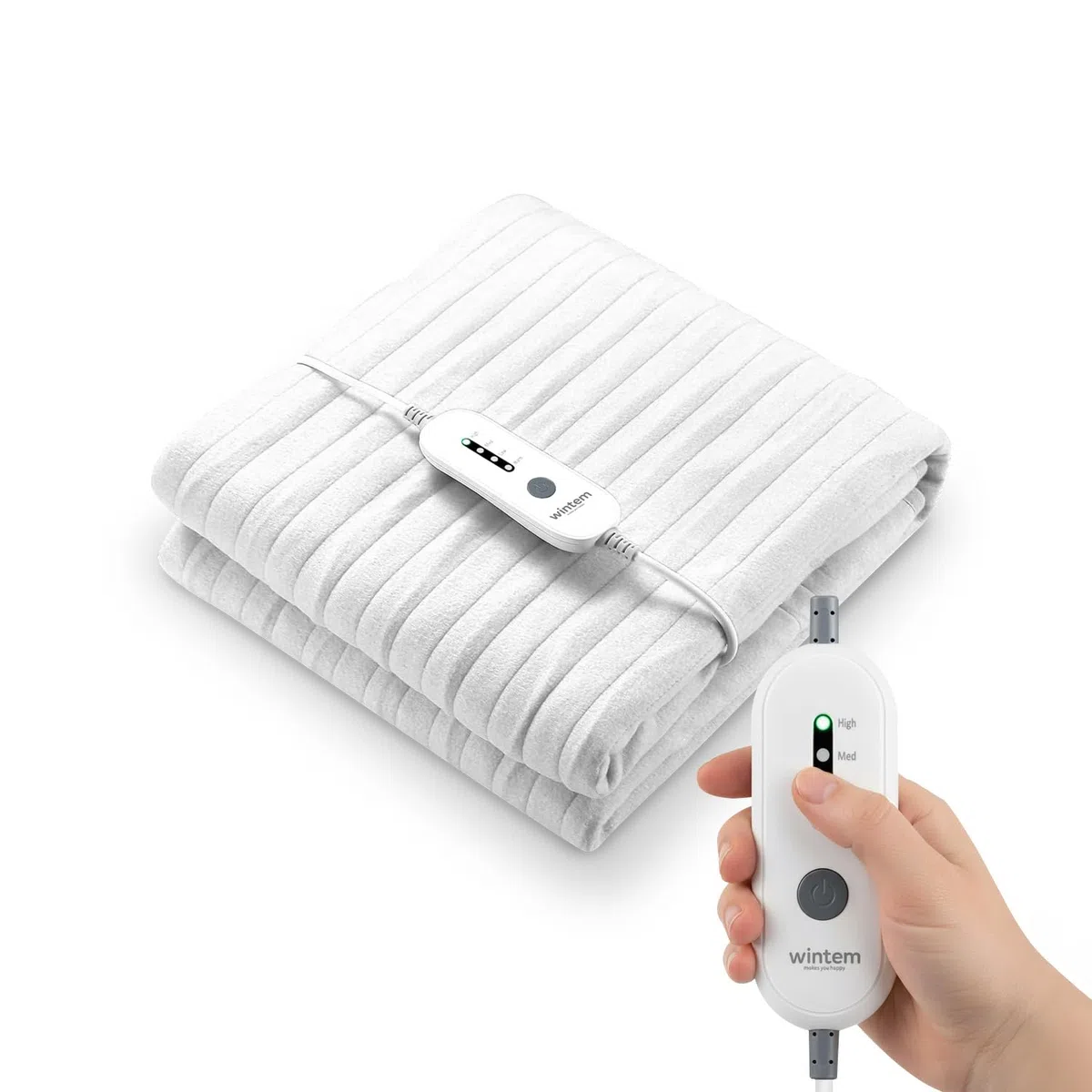 Wintem - Comfy+, Coprimaterasso Scaldaletto Singolo 150x80 cm Termico, Coperta Termica elettrica con 4 livelli di temperatura, Termocoperta