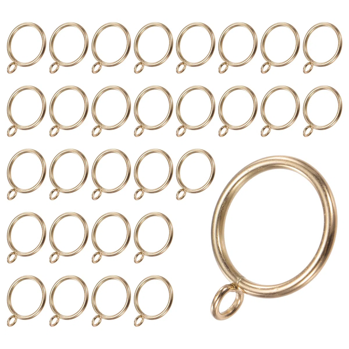 M METERXITY 30-Pz Anelli per Tende Oro con Occhiello, Anelli Metallo Antiruggine per Bastoni per Tende, ID 1,25" Anelli per Tende per Appendere Tende/Cappelli/Asciugamani