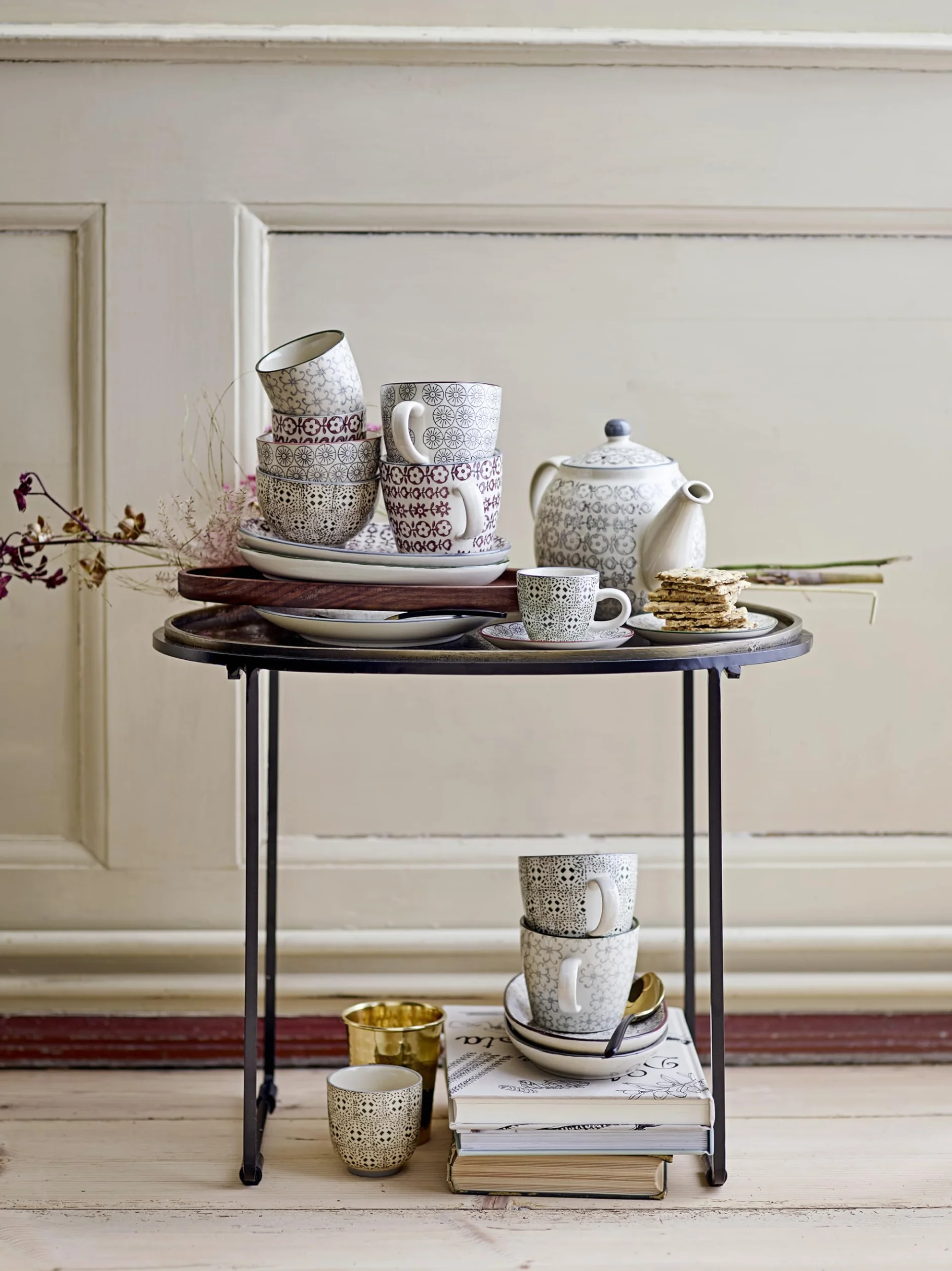 Bloomingville Teiera Karine, grigio, ceramica