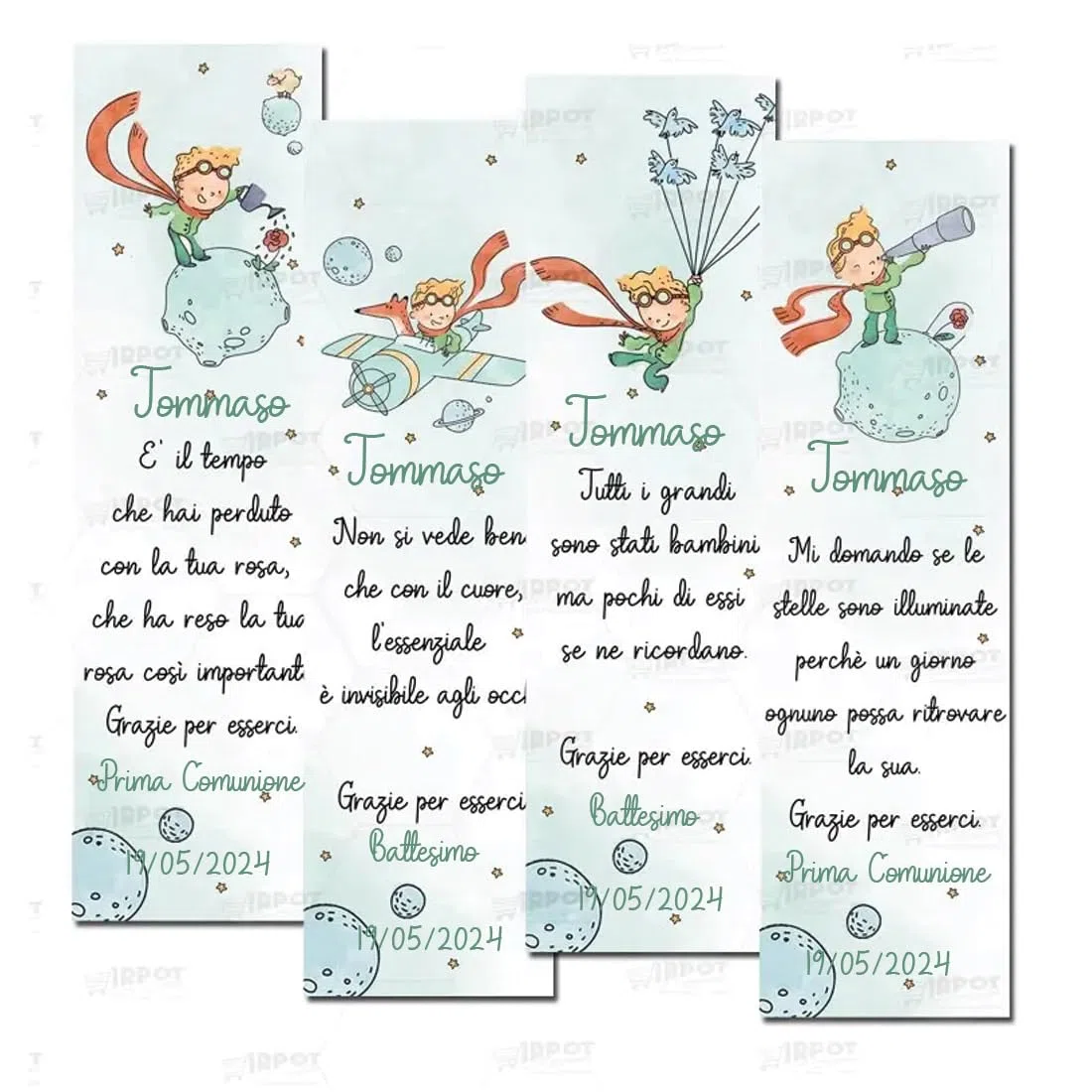 50 pz. segnaposto Piccolo Principe New Personalizzabili ideali per vari eventi segnalibro in carta prima comunione bambina bambino segna posti cartoncino cresima battesimo compleanno