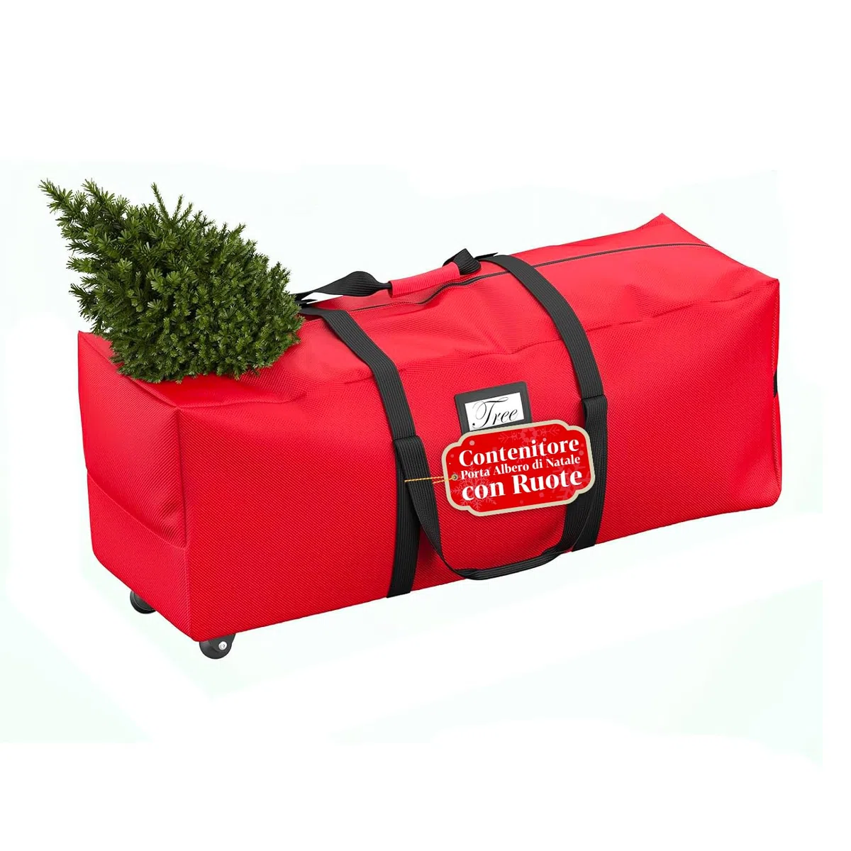 Avilia – Contenitore Porta Albero di Natale con Ruote, Manici Rinforzati e Zip Impermeabile, Ideale per Custodia e Trasporto Alberi fino a 240 cm, Realizzato in Tessuto Oxford Resistente 600D