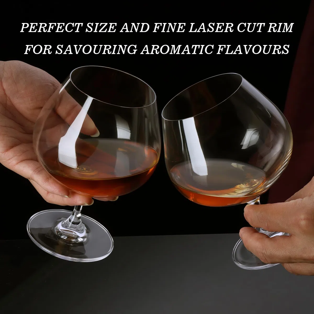GLASKEY 650 ML Grande Brandy Snifter Set di 2 bicchieri, Bicchieri di Cristallo per Cognac, Brandy, Whisky, Lavabile in Lavastoviglie,Perfetto per la casa,Ristoranti e feste