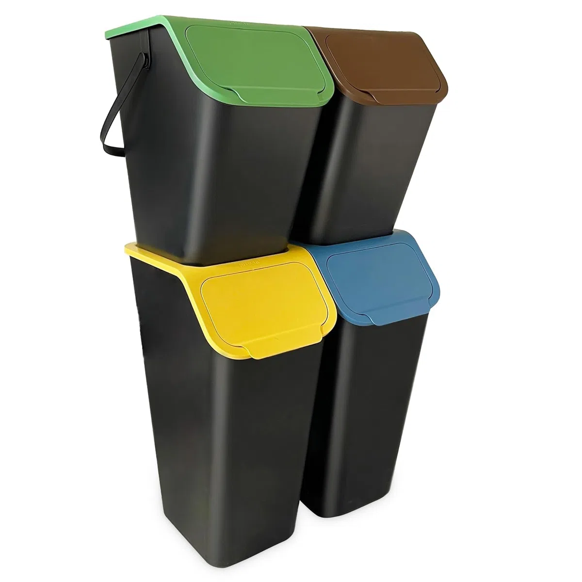 Pattumiera da Cucina, Raccolta Differenziata Cucina, Set da 4 pezzi: 2x 25L + 2x 35L, Secchiello Domestico,Cestino Per Rifiuti, Secchio per Immondizia, Casa Contenitori, + Filtri