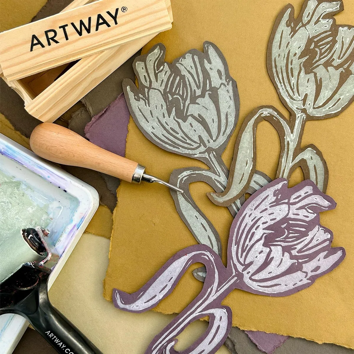 Artway Indigo - Carta di Cotone A4 - Carta Colorata Fatta a Mano/100% Cotone - Da 220 gsm a 250 gsm - Texture Liscia - Confezione Mista A4 da 5 Colori x 25 Fogli