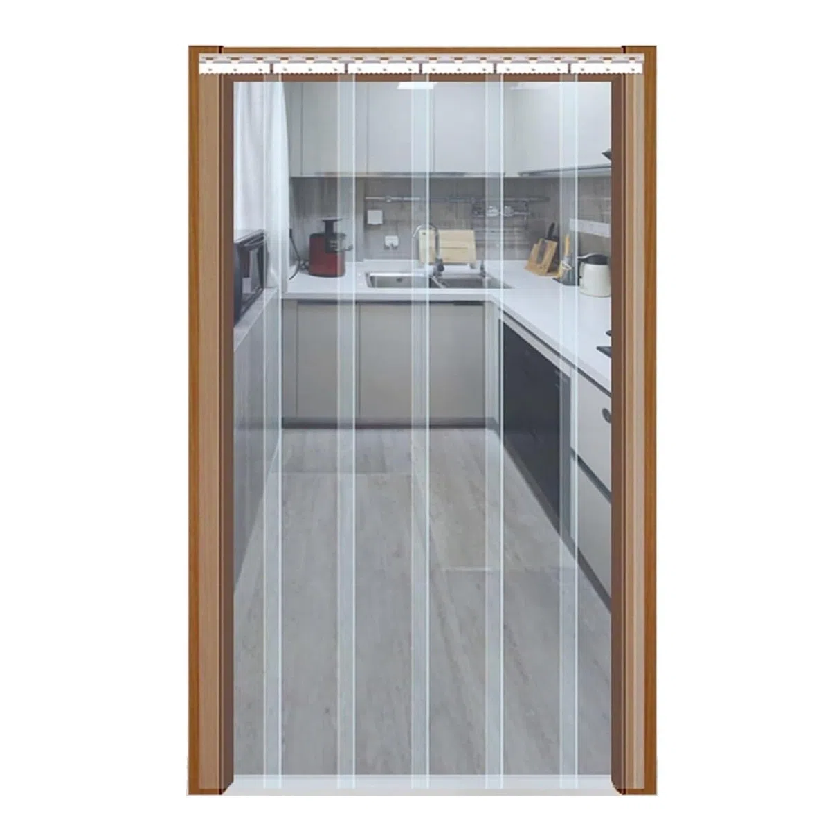Tenda per porta in PVC per frigorifero e congelatore, strisce in vinile trasparente per refrigeratori industriali e celle frigorifere, 75 x 290 cm